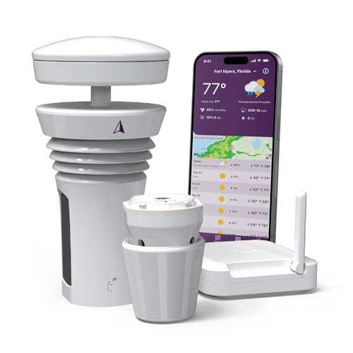 Smart Weather Station with Wind Meter, Rain Gauge and Forecast Monitor