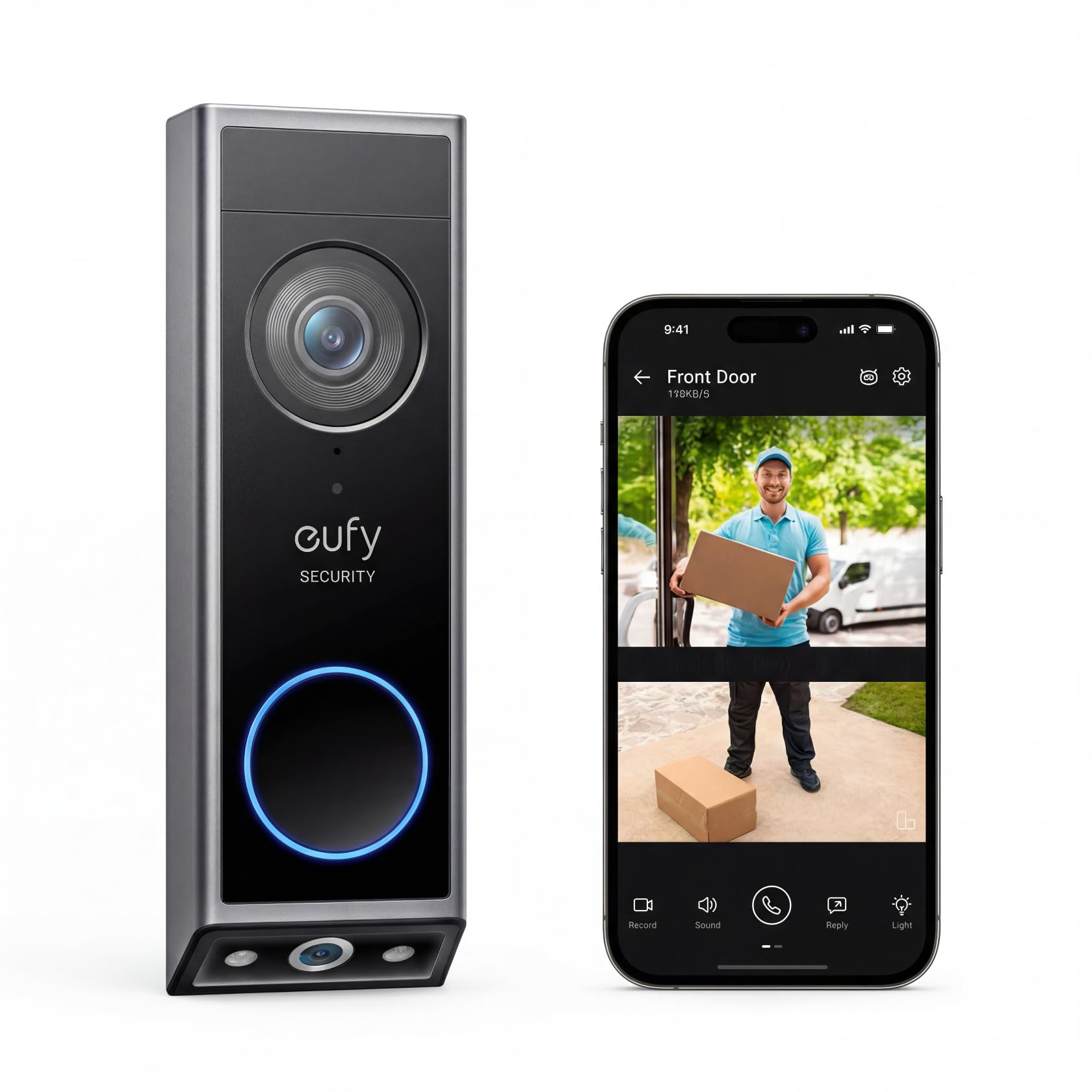 Dual Camera Video Doorbell 2K Full HD with Color Night Vision