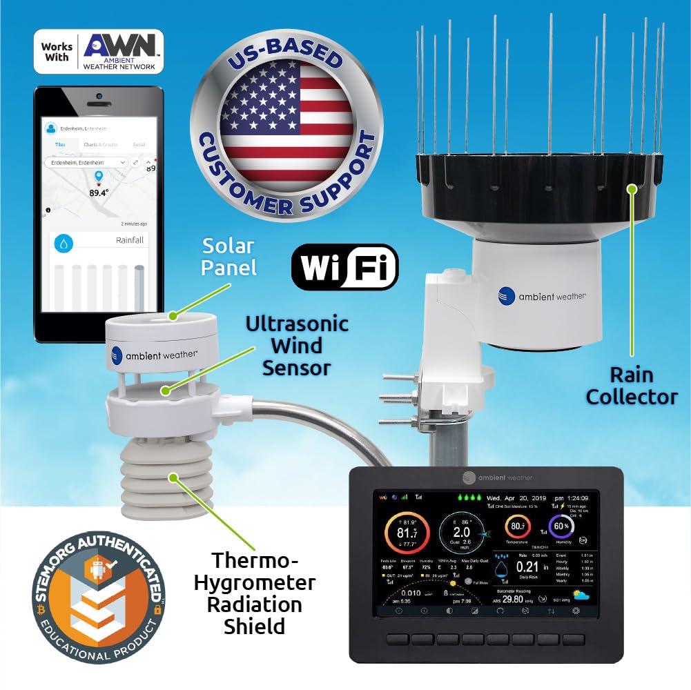 Ambient Weather WS-5000 Ultrasonic Smart Weather Station