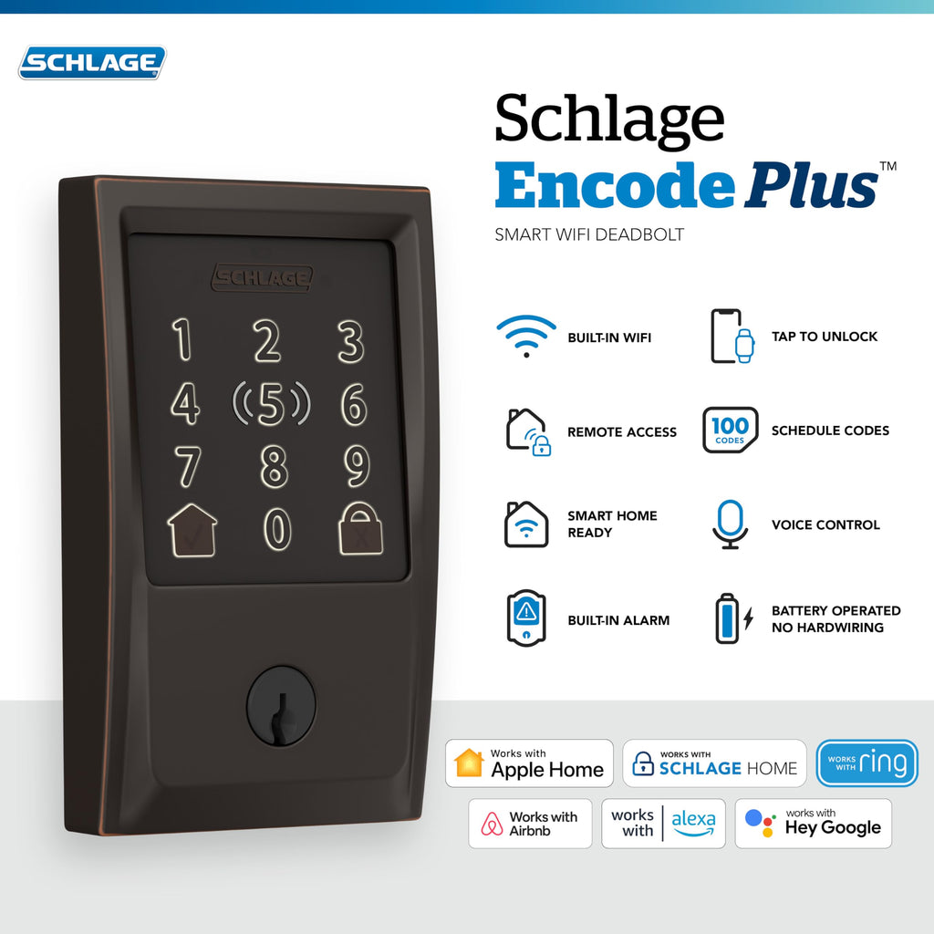 Schlage WiFi Deadbolt Smart Lock with Apple Home Key