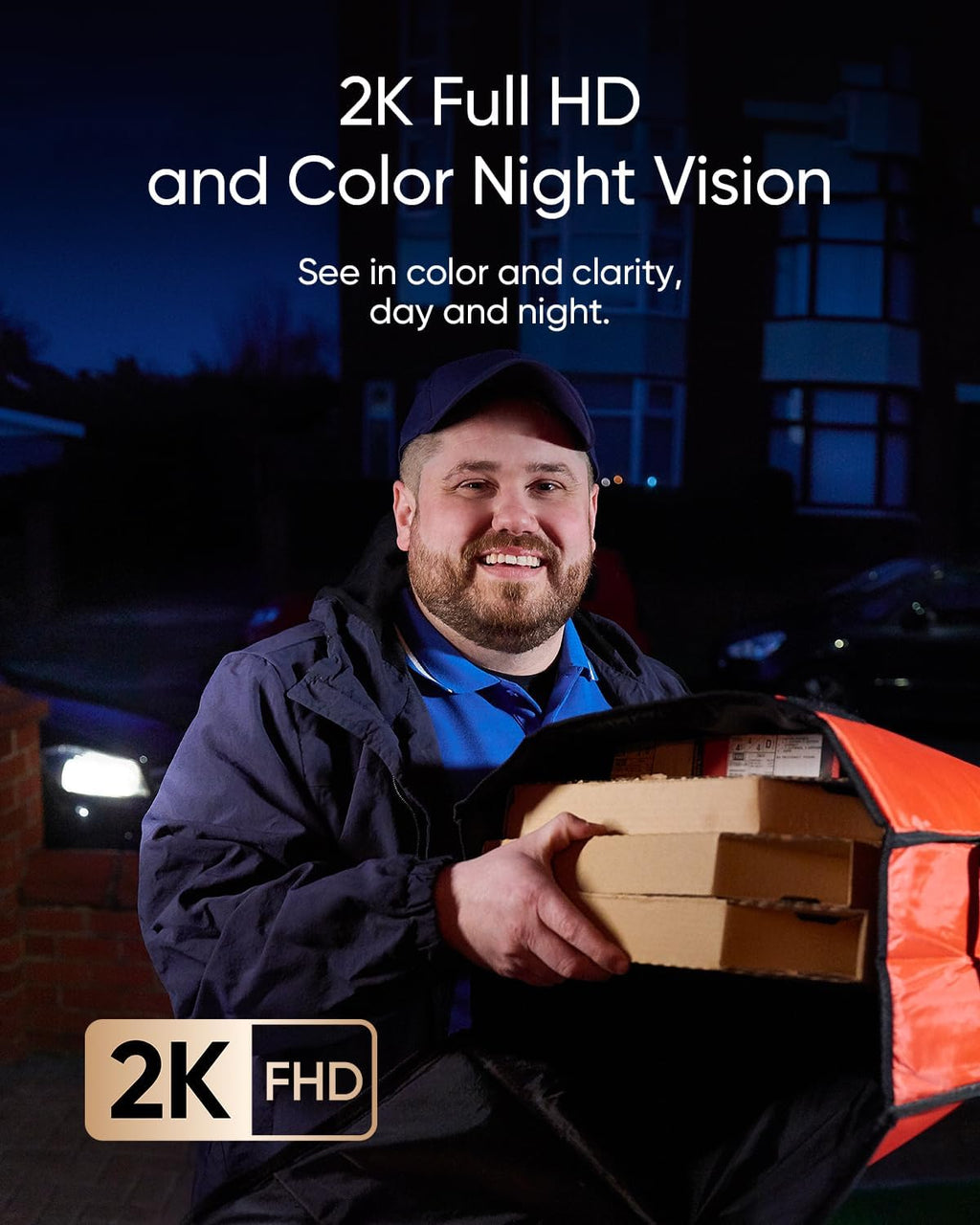 Dual Camera Video Doorbell 2K Full HD with Color Night Vision