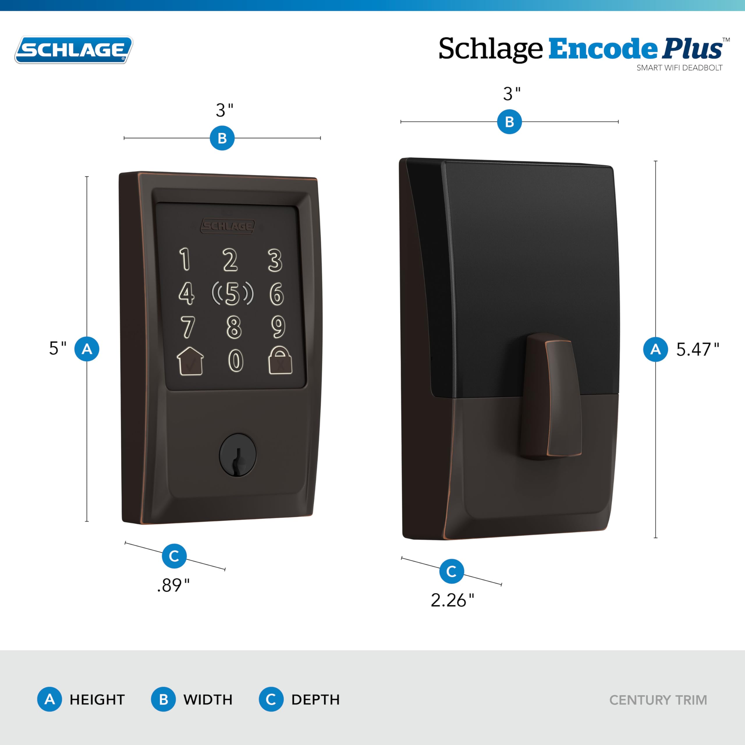 Schlage WiFi Deadbolt Smart Lock with Apple Home Key