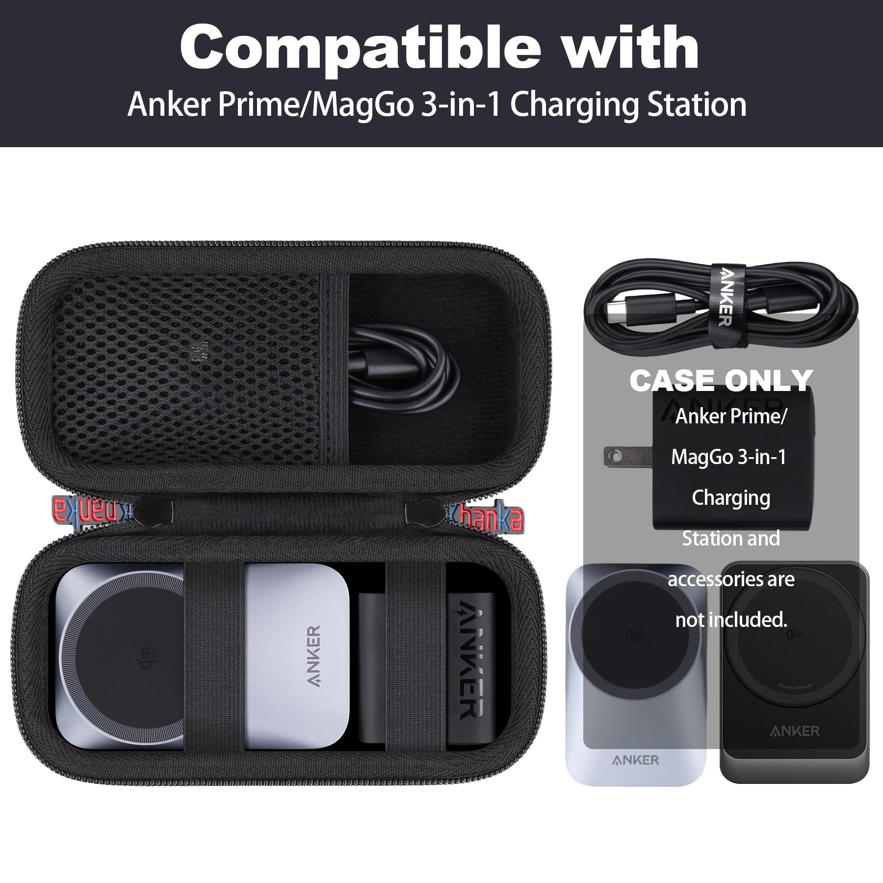Travel Case for 3-in-1 Wireless Charging Station with Protective Design