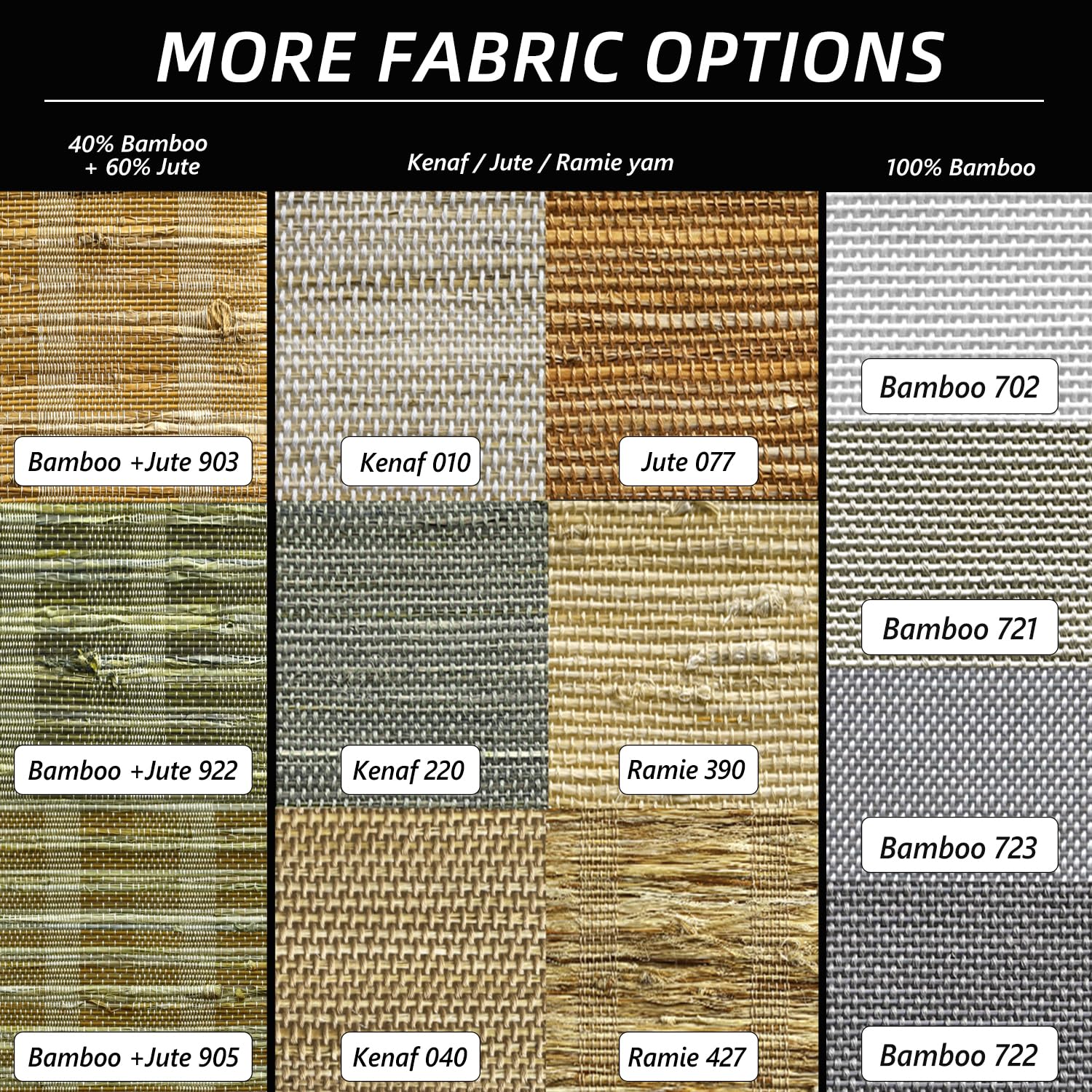 SmartWings Motorized Natural Woven Wood Roman Shades, Customized