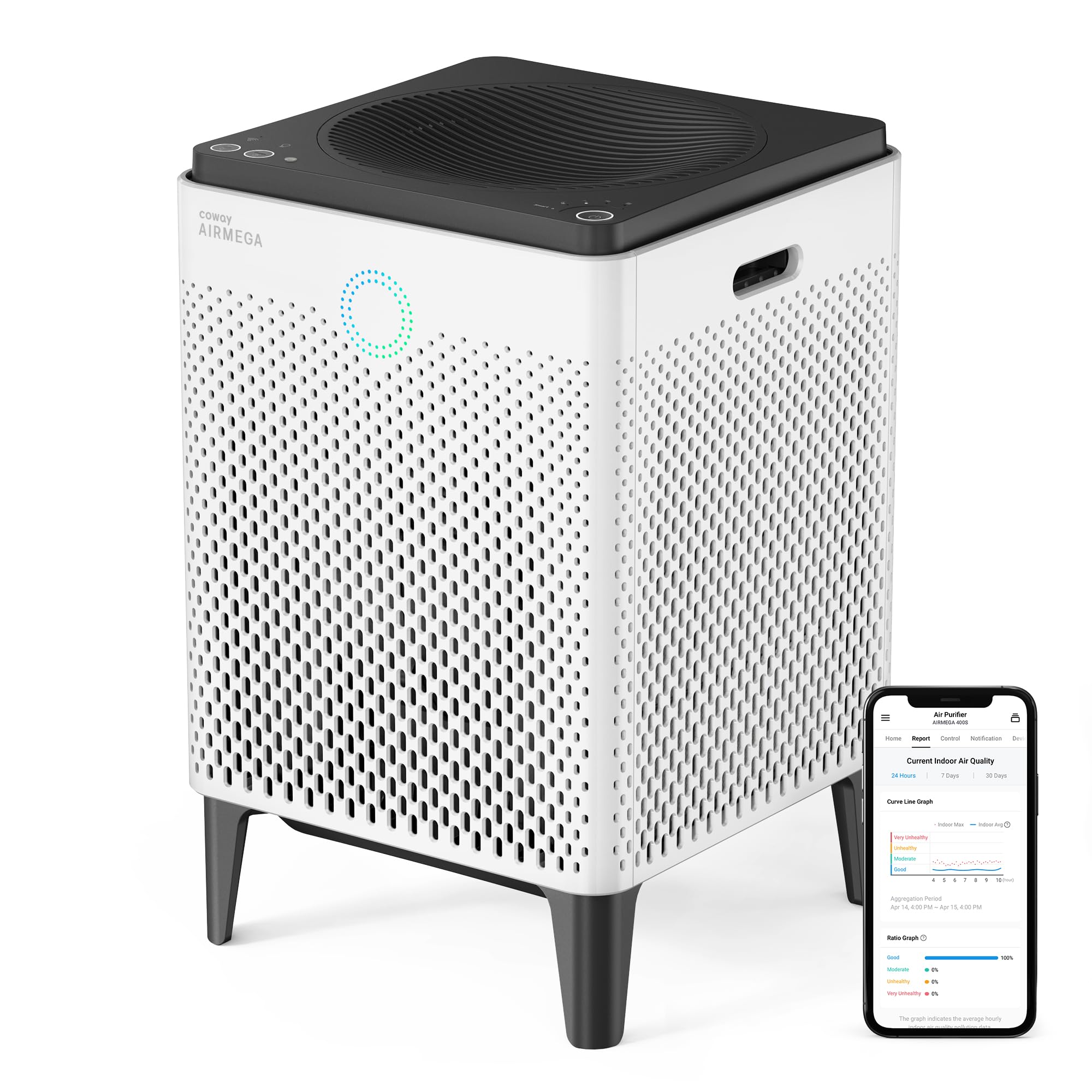 Smart Air Purifier with Dual Motor HEPA Filtration for Large Rooms